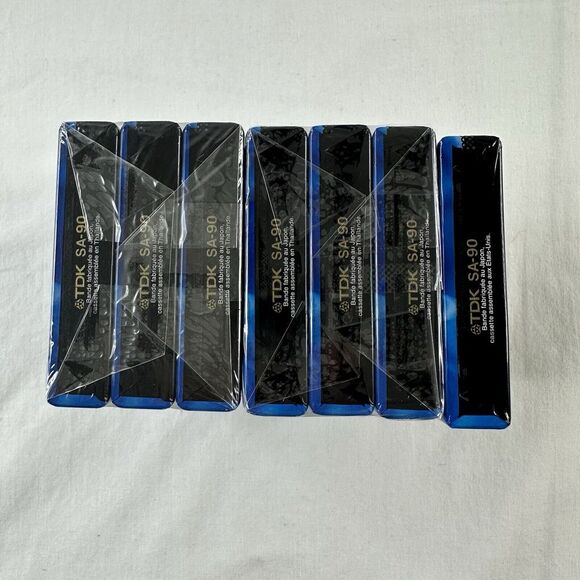 7 TDK SA90 High Bias Cassette Tapes NEW SEALED High Output Super Avilyn Type II - Picture 5 of 6